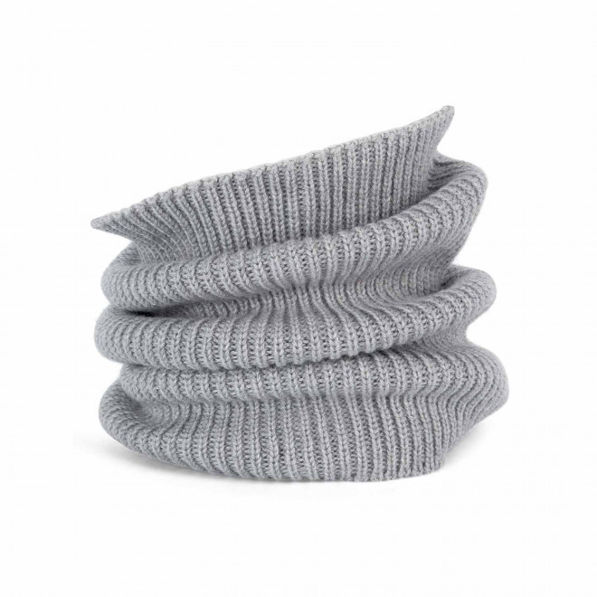 TOUR DE COU MERINOS PERSONNALISABLE 'ALPINE SPIRIT' - gris clair