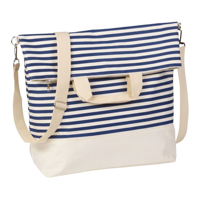 SAC DE PLAGE PERSONNALISABLE MOTIF MARINIÈRE 'MARINA' - bleu
