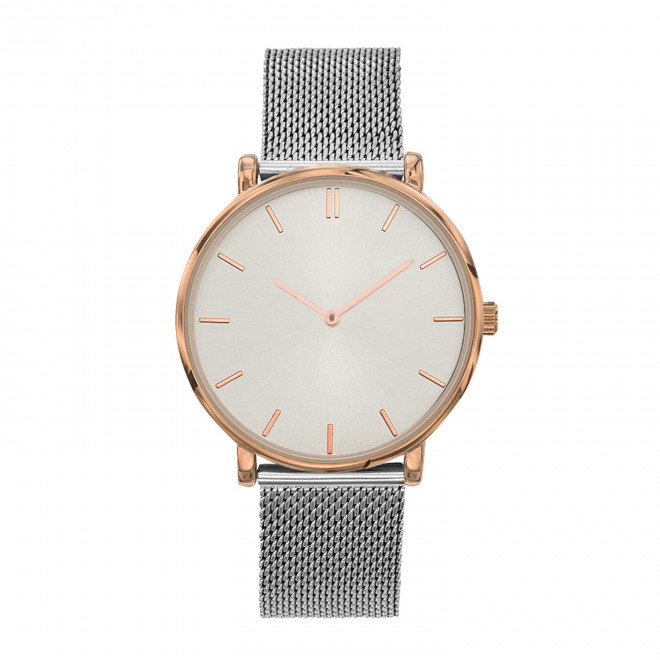 MONTRE MIXTE PERSONNALISABLE 'SOFYA MAILLE' - chromé/doré