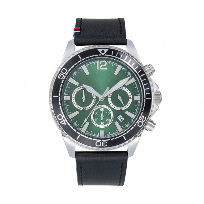 MONTRE HOMME PERSONNALISABLE 'ROMAIN CUIR' - vert