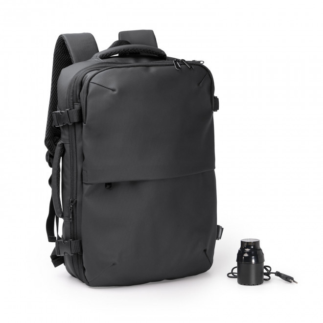 SAC CABINE PERSONNALISABLE AVEC POMPE 'POMPEL' - noir