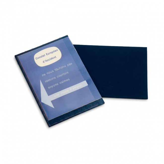 PORTE CONSTAT AMIABLE PERSONNALISE 'DRIVE SAFE' - bleu azur