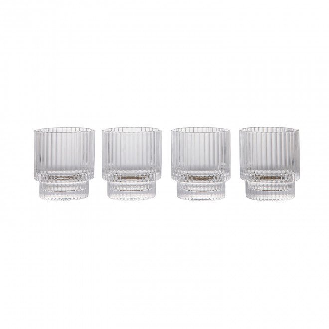 SET 4 VERRES NERVURES 25CL PERSONNALISABLE 'VIVIANE' - transparent