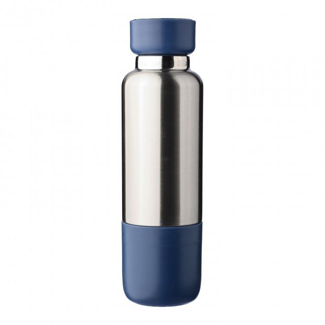 BOUTEILLE ISOTHERME AVEC GOBELET PERSONNALISABLE 'NOMLY' - bleu