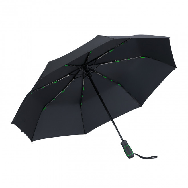 PARAPLUIE PLIABLE TEMPETE AUTO PERSONNALISABLE 'NAMIC' - noir/vert