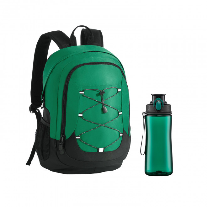 PACK SAC SPORT ET BOUTEILLE TRITAN PERSONNALISABLE 'DICNO' - vert