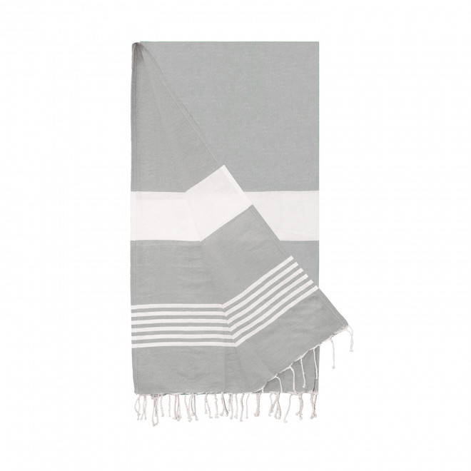 PAREO/FOUTA PERSONNALISEE 'HORTENSE RAYE' - gris