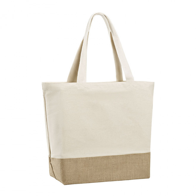 SAC SHOPPING COTON ET JUTE PERSONNALISABLE 'OCONTO' - naturel