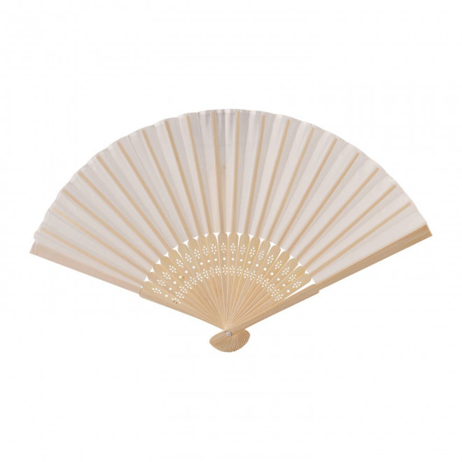 EVENTAIL EN BAMBOU SCULPTE PERSONNALISABLE 'BIGAN' - beige