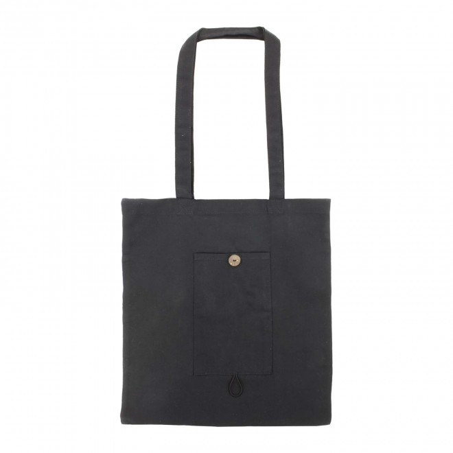 SAC EN COTON PLIABLE PERSONNALISABLE AVEC POCHE 'MADIA' - noir