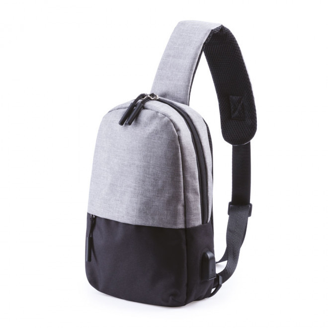 SAC BANDOULIERE PERSONNALISABLE 'BORSA' - gris chiné