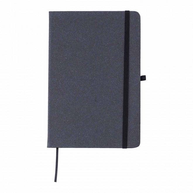 CARNET A5 EN CUIR RECYCLE PERSONNALISABLE 'MORALO' - noir