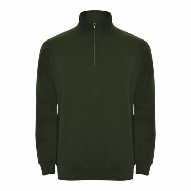 RAPIDE 4J - SWEAT MIXTE DEMI-ZIP 'RAPHAEL'  - vert bouteille