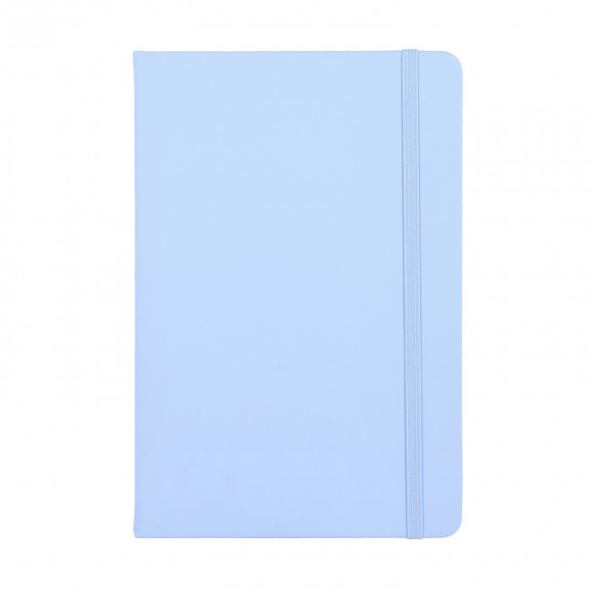 CARNET A5 EN PU PERSONNALISABLE 'TOMASO LIGNE' - bleu pastel