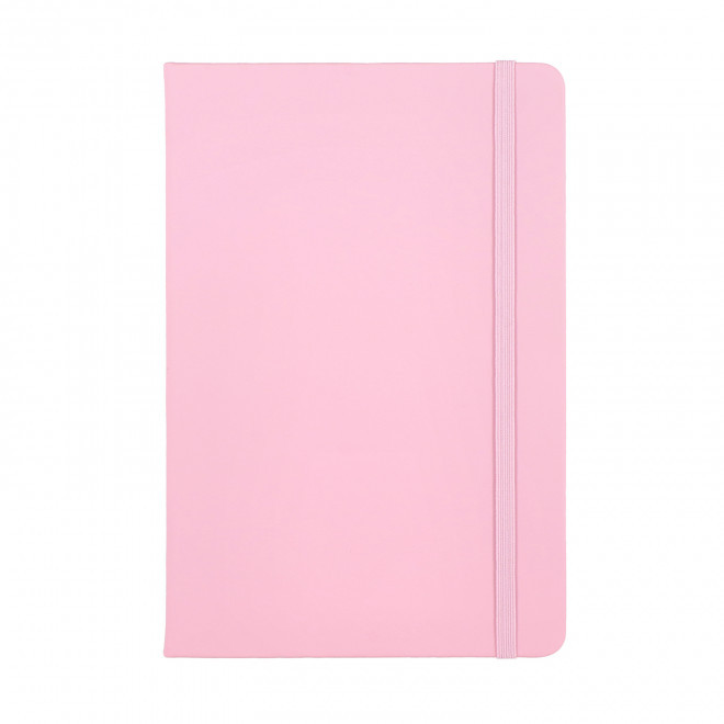 CARNET A5 EN PU PERSONNALISABLE 'TOMASO LIGNE' - rose pastel