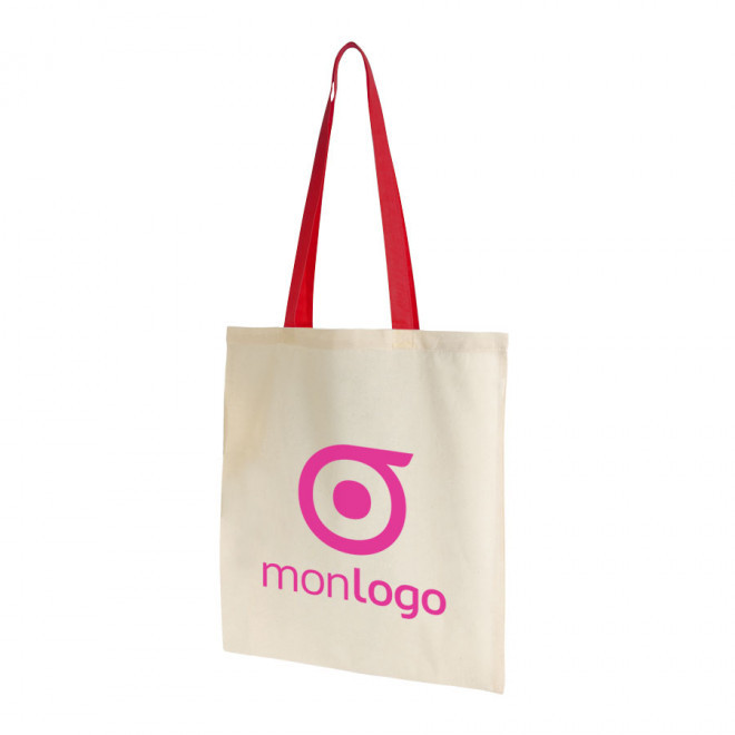 EXPRESS 72H - SAC SHOPPING COTON ANSES LONGUES 130 GR/M²  'AURIANA' - rouge