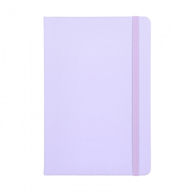 CARNET A5 EN PU PERSONNALISABLE 'TOMASO LIGNE' - violet pastel