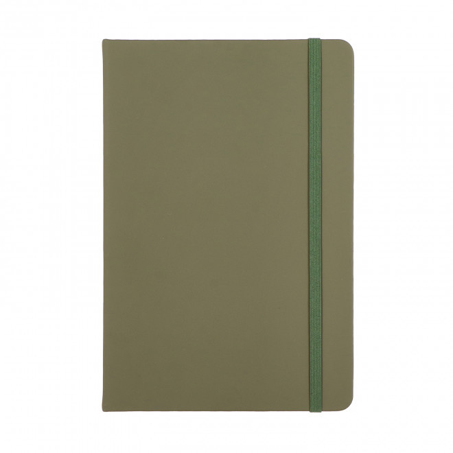CARNET A5 EN PU PERSONNALISABLE 'TOMASO LIGNE' - vert kaki