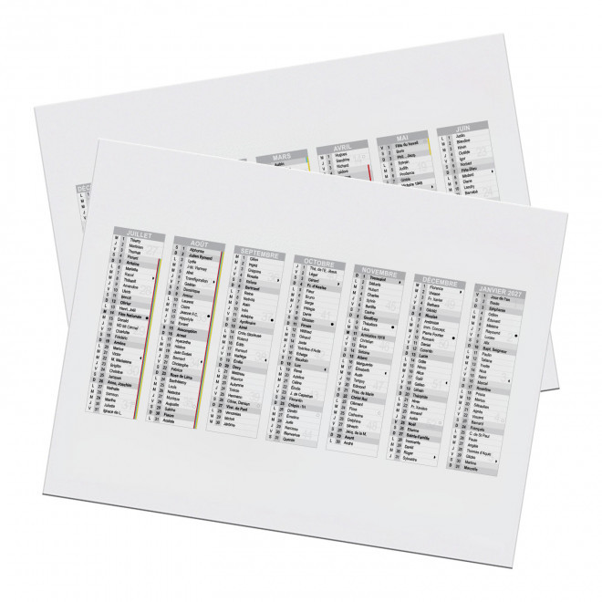 CALENDRIER REMBORDE PERSONNALISABLE 'CREDI' 55x39cm - A5