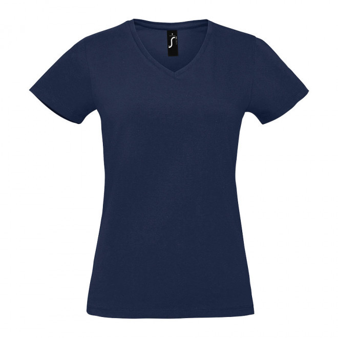 TEE-SHIRT FEMME PUBLICITAIRE COL V 'IMPERIAL V' - french marine