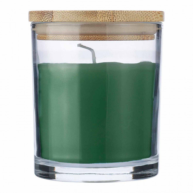 BOUGIE PERSONNALISABLE COUVERCLE BAMBOU 'BANILA COLOR' - vert