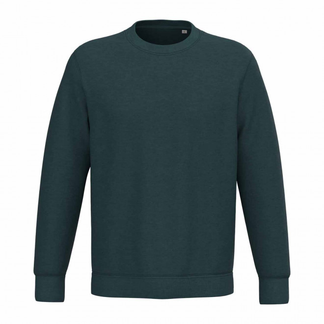 SWEAT-SHIRT MIXTE PERSONNALISABLE COL ROND 'NATIF' - vert chiné