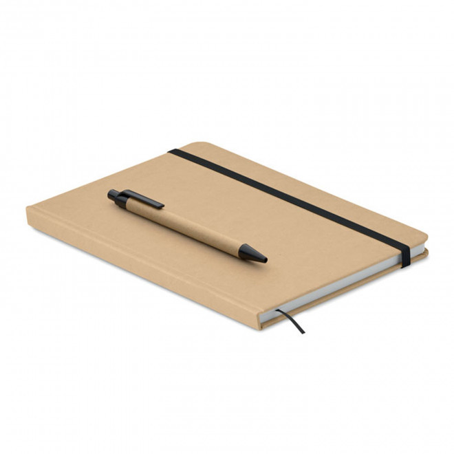 CARNET RECYCLE A5 LIGNE PERSONNALISE 'HORUS STYLO' - noir