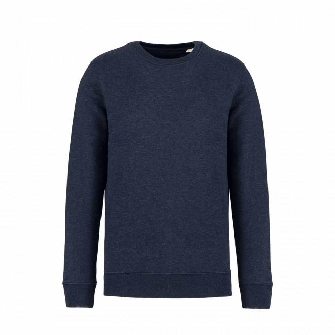 SWEAT-SHIRT MIXTE PERSONNALISABLE COL ROND 'NATIF' - bleu marine chiné