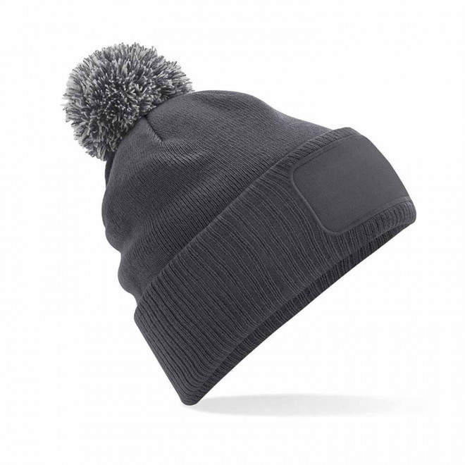 BONNET AVEC REVERS PERSONNALISABLE 'SNOBI PATCH RECTANGLE' - gris foncé