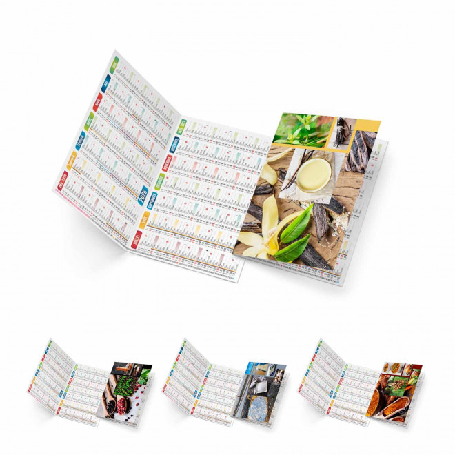 CALENDRIER POCHE ILLUSTRE PERSONNALISABLE 'FOLDO' - épices
