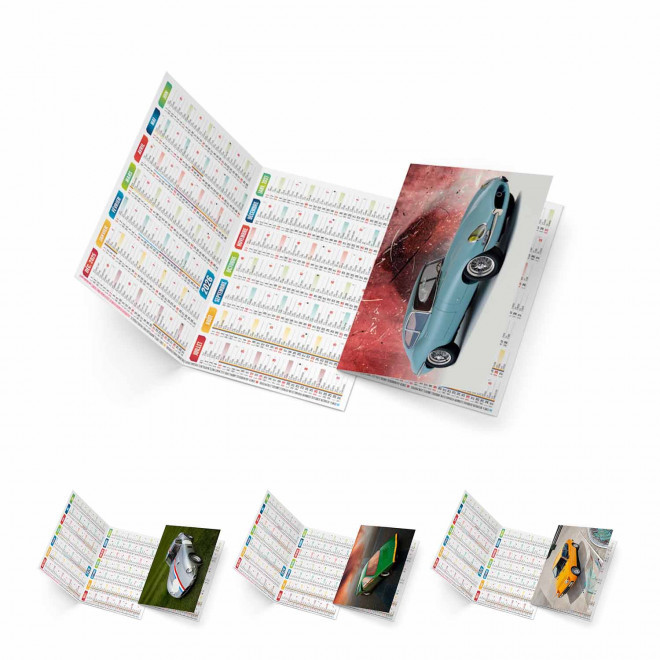 CALENDRIER POCHE ILLUSTRE PERSONNALISABLE 'FOLDO' - voitures