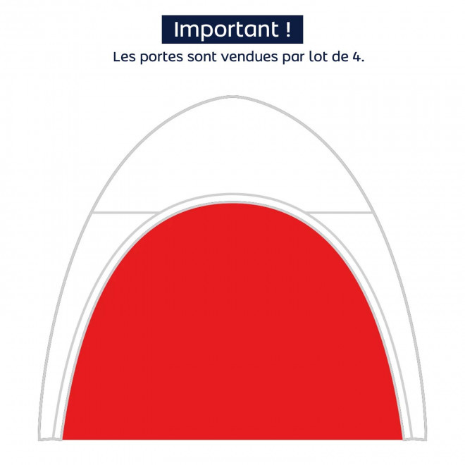 KIT 4 PORTES NEUTRES POURE TENTE PERSONNALISABLE 'INUITE' - rouge