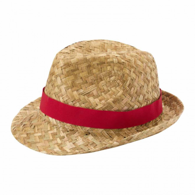RAPIDE 4 JOURS - CHAPEAU PAILLE PERSONNALISE 'PRICA'  - rouge