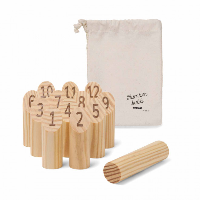 MINI JEU DE QUILLES PERSONNALISABLE 'MIMOLKI' - marron