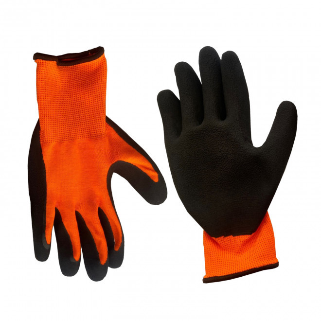 GANTS DE TRAVAIL PERSONNALISABLE 'MASGUA NYLON LATEX' - noir/orange