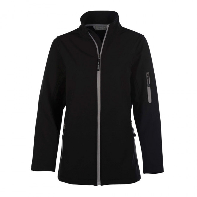 SOFTSHELL PERSONNALISABLE FEMME PEN DUICK 'ATLANTIC' - noir/gris