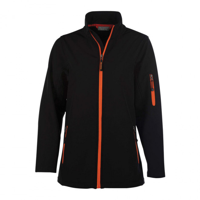 SOFTSHELL PERSONNALISABLE FEMME PEN DUICK 'ATLANTIC' - noir/orange
