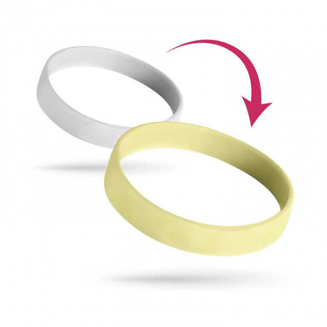 BRACELET SILICONE REACTIF UV PERSONNALISABLE 'FESTI SUN' - jaune