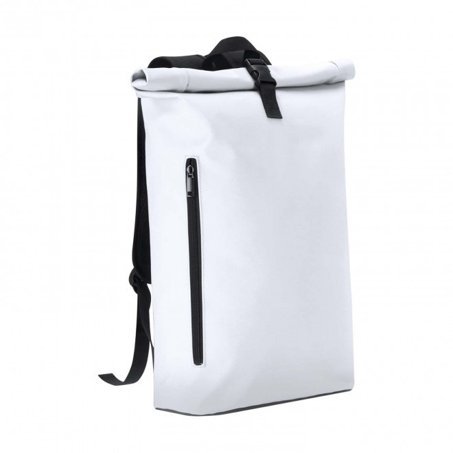 SAC A DOS IMPERMEABLE PERSONNALISABLE EN PU RECYCLE 'OLEX' - blanc