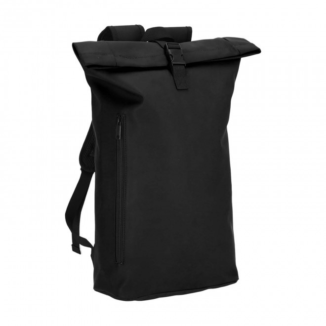 SAC A DOS IMPERMEABLE PERSONNALISABLE EN PU RECYCLE 'OLEX' - noir