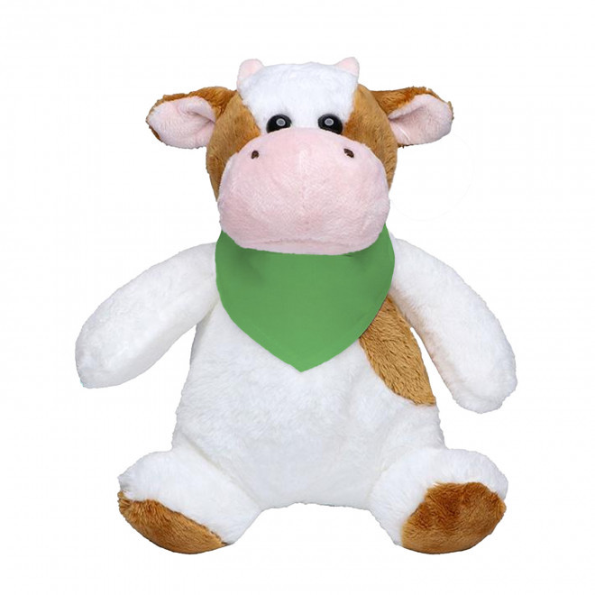 PELUCHE VACHE PERSONNALISABLE 'AMEUHLY BANDANA '  - vert clair