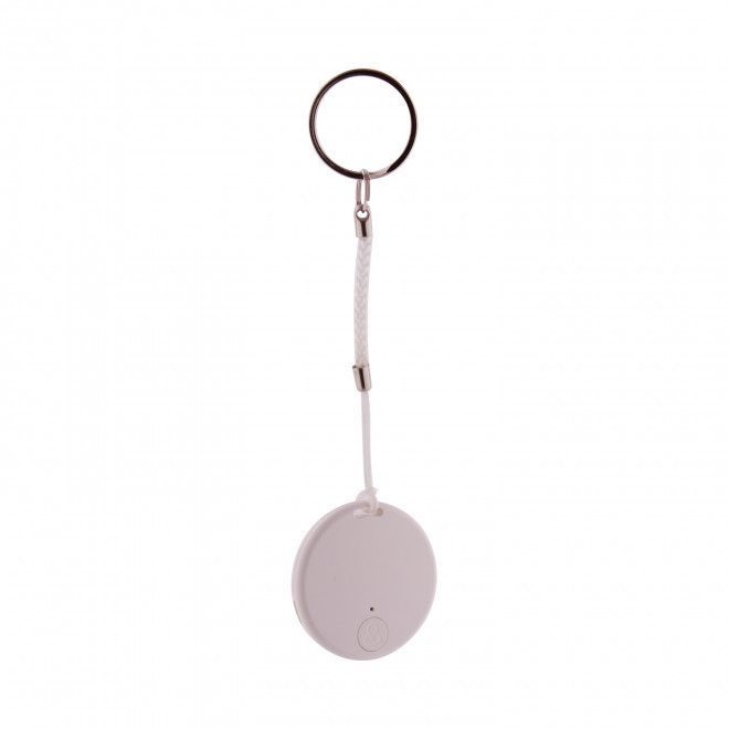 PORTE CLE GEOLOCALISABLE PERSONNALISABLE 'TRACKER ROND' - blanc