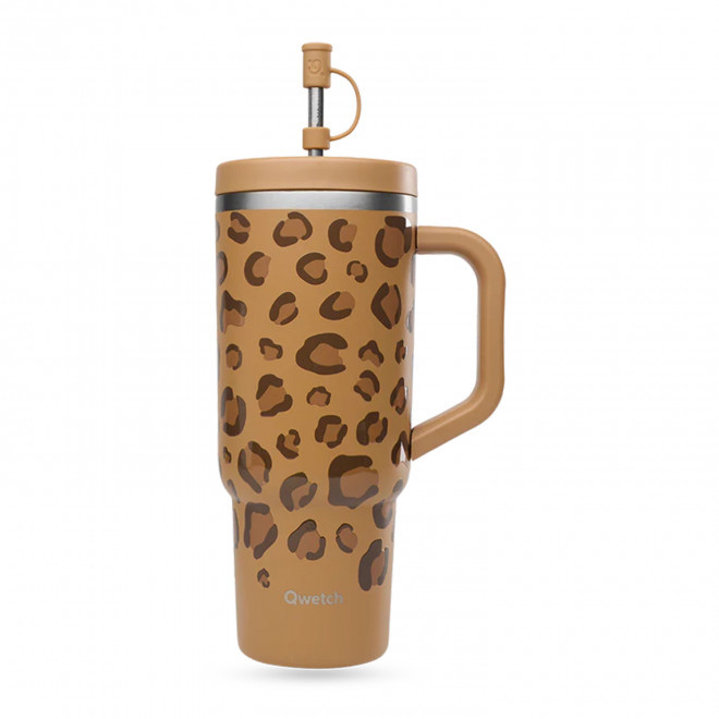 MUG ISOTHERME AVEC POIGNEE QWETCH® PERSONNALISABLE 'TRAVEL CUP' - wild camel