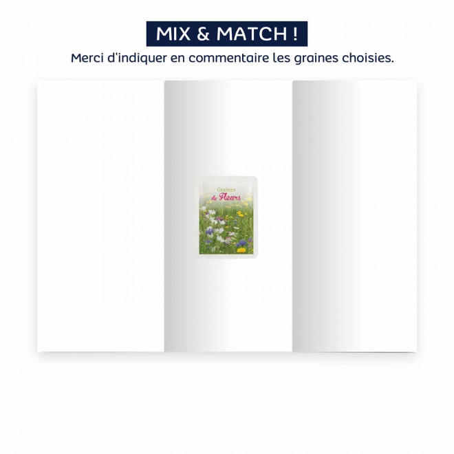 CARTE 3 VOLETS AVEC GRAINES PERSONNALISABLE 'POUVOI' - carte seule