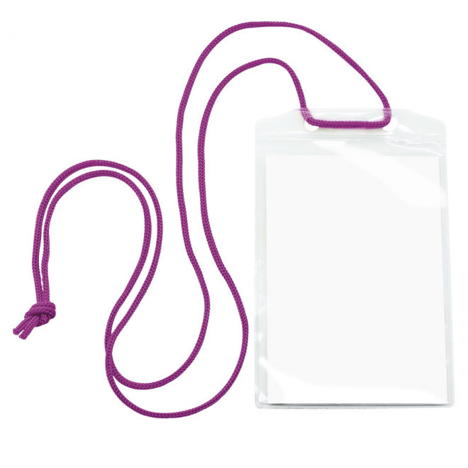 POCHETTE PORTE-BADGE TOUR DE COU PUBLICITAIRE 'MOODY' - violet