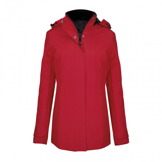 PARKA CHAUDE FEMME KARIBAN PERSONNALISABLE 'KARITOU' - rouge