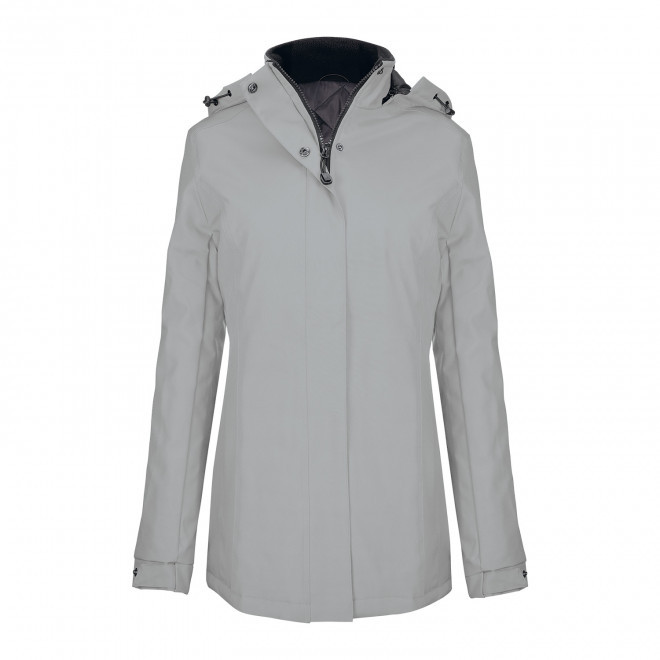 PARKA CHAUDE FEMME KARIBAN PERSONNALISABLE 'KARITOU' - gris clair