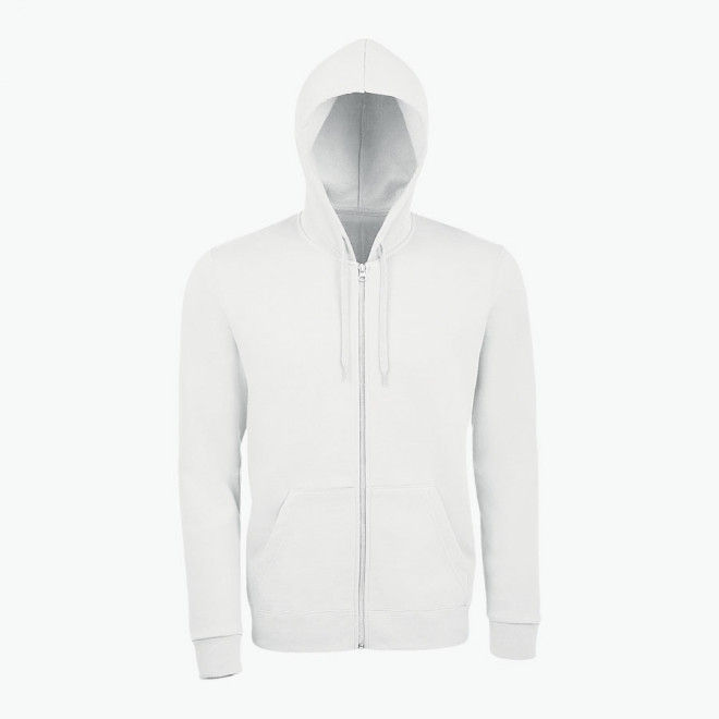 SWEAT ZIPPÉ PERSONNALISÉ À CAPUCHE MIXTE 'STONE' 260 GR/M² - blanc