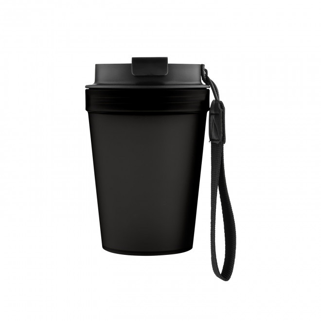 MUG SIMPLE PAROI PLASTIQUE 350ML PERSONNALISABLE 'MALTEAS' - noir