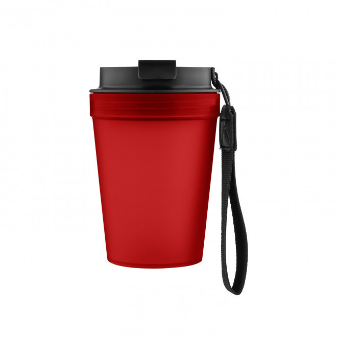 MUG SIMPLE PAROI PLASTIQUE 350ML PERSONNALISABLE 'MALTEAS' - rouge